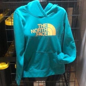 The North Face aqua/orange hoodie small